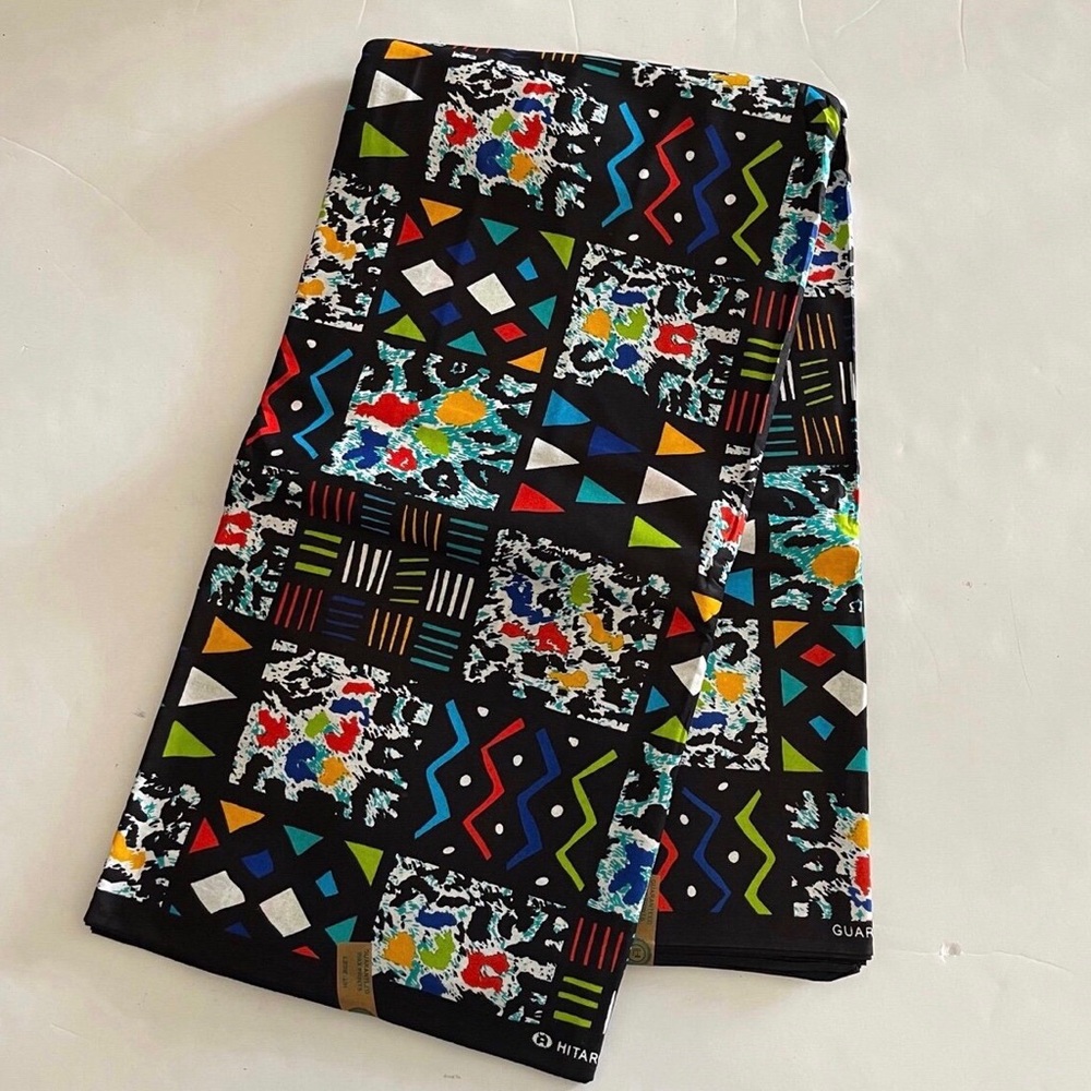 Mixed Geometric Design Multocolor Tribal print Colorful Abstract Cotton Fabric